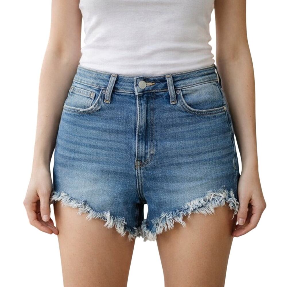 Just Black Women's 26 Denim Jean Shorts Distressed Hem Made in USA